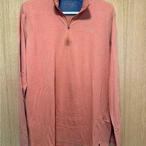 Orvis Men's Orange quarter zip tee